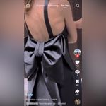 ZARA Large Back BOW TRIM VOLUMINOUS SATIN EFFECT MINI DRESS Black Size M NEW Photo 3