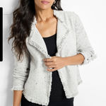 Nic+Zoe Petite Fringe Knit Mix Jacket Sz MP Photo 0