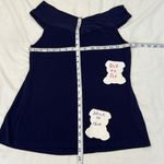 Tommy Bahama  szS on or off shoulder twist front dark blue knit top EUC Photo 6