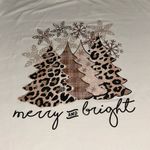SheIn Woman’s Merry and Bright Leopard Print Christmas Tree T-Shirt Size XXL Photo 1