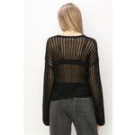 HYFVE  Openwork Ribbed Long Sleeve Knit Top Photo 1