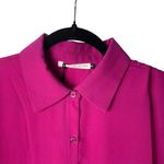 Three Eighty Two Revolve  Short Sleeve Button Fuchsia Flutter Sleeve Blouse Med. Photo 1