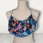 NWT Blush Profile Gottex Swimwear Multicolor Floral Ruffle Bikini Top Size Small Blue Photo 1