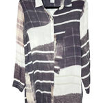 John Mark  Artsy Tunic Womens Size M Viscose Long Sleeve‎ Patchwork Full Button Photo 0