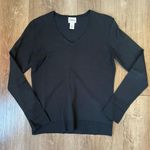Chico's Chico’s Silk Blend Knit Sweater black v-neck classic minimalist women’s size 0 Photo 0