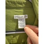 Vintage Mureli Women's Fine Linen Blend Green Beadwork Safari Giraffes Top, sz L Size L Photo 3