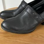 BORN Black Leather Slip On Studded Clogs Comfort WOMEN'S 10 US 42EU Clog Heel Photo 2