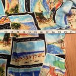 John Mark Wire Collar Sz Small Blouse Lagenlook Travel Print Postcards Vacation Photo 10