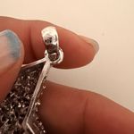 Silver Tone Pave Star Pendant Rhinestone Celestial Charm Y2K Photo 2