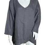 La Fixsun Shirt Womens Small Gray‎ Double Layer Top Neutral Minimalist Lagenlook Gray Photo 0