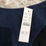 J.Crew Textured Curved Waist Cheeky Bikini Bottom BC050 Navy Blue Photo 5