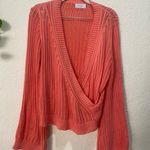 Sage  the label cable knit faux wrap sweater Photo 0