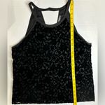 Brixon Ivy  Black Velvet Floral Halter Tank Top With Button‎ Neck Closure XL Photo 2