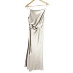 Bec & Bridge  Claudia Champagne Satin Cut Out Straight Neck Midi Dress Size 4 Photo 3