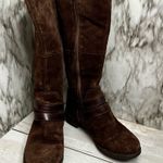 The North Face Brown Suede Side Zip Boots Sz 10 Boho Retro Vibes Western Cowboy Photo 0