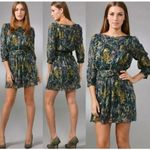 Diane Von Furstenberg  Pialla Silk Teal Green Printed Pleated Mini Dress Size 6 Photo 7