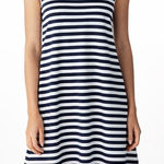 Sonnet James A Play Dress Black‎ White Striped Sleeveless Swing Dress Small New Black Photo 0