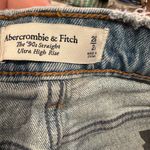 Abercrombie & Fitch 90’s Straight Leg Ultra High Rise Light Blue Jeans Side Vent Photo 5