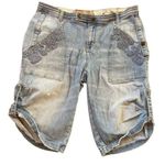 Candie's Vintage Candie’s embroidered faded denim Bermuda jean shorts Jr 11 Photo 0