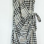 Free People  Nodia Mini Wrap Dress Black and White Gingham Size 2 Cotton Photo 3