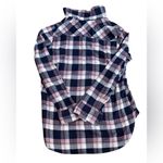 Orvis Purple Blue Plaid Flannel Button-Up Shirt | Size M Photo 1