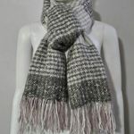 Pacific&Co NY& Gray Plaid Fringed Blanket Scarf 22x74 Photo 0