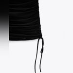 ZARA  mesh contrast black mini ruched dress Photo 3