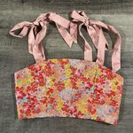 Lulus Ellarina Jacquard Tie Strap Multicolored Crop Top Photo 2