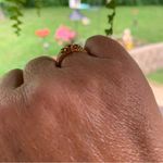 Cole Haan Gold Ring with Crystals size 7 braided band Photo 3