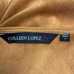 Colleen Lopez Womens Size Small Faux Suede Fringe Jacket Tan Open Front Photo 4