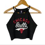 Nba 🩶 Chicago Bulls Grey Playmaker Halter Cropped Tank Top Photo 1