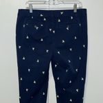Talbots Weekend Chino Capri Pant Navy Sailboat Embroidery Nautical Women’s 12 P Photo 4
