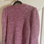 Loft Marled Ribbed V Neck Sweater in Light Fresh Magenta, Size large Photo 7