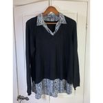 Adrianna Papell ‎ Layered Sweater Shirt Tunic Top Women XL Office Church Career Photo 1
