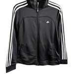 Adidas Original Women’s Three Striped Full Zip Black Athletic Jacket Photo 0