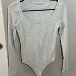 Abercrombie & Fitch Grey Long Sleeve Bodysuit Photo 0