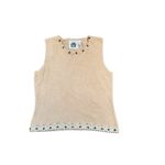 Storybook Knits Sz L Granny Core Beaded Floral Zip Beige Cardigan Sweater Set Size L Photo 6