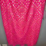 Eliza J NWT Sleeveless Lace Scalloped Hem Shift Dress In Hot Pink Size 0 Photo 4