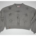 Simply Southern Gray Star Sweater cropped Long Sleeve Crew Neck Women's M NWT Photo 0