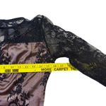 Roma Long Sleeve Mini Dress Black Lace Nude Illusion Bodycon Party Cocktail Photo 6