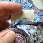 NWT Pomegranate Blue Floral Shifty Shirt Dress Cotton Maxi Belt Button Size XL Photo 9