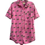 Farm Rio Cross Stitch Coconut Embroidered Pink Playsuit Romper Size Medium $255 Photo 3