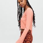 Urban Outfitters Leila Ribbed Tie-Front Top NWT Size M Photo 3