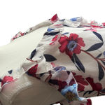 French Connection  Aden Bai Lurex‎ Frill Ruffle Cami Top Women's 8 Floral Sparkle Photo 3