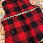 True Craft juniors medium key item puffer fest color oversized plaid red black Photo 6