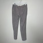 Joie  Plaid 100% Silk Alessandra Black White Straight Leg Dress Pants Size 4 Photo 4