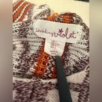 Shrinking Violet Zigzag Hooded Poncho - Brown, Cream, and Orange L Photo 1