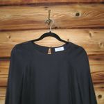 frame denim Frame Black Voluminous Tie Cuff Silk Top Blouse Photo 4