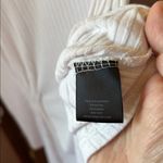 Vera Wang Simply Vera  White Ribbed Long Sleeve Top medium Photo 3