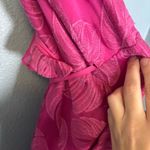 Hutch  x Anthropologie Ruffled‎ V Neck Leaf Wrap Maxi Dress Fuschia Small Party Photo 7